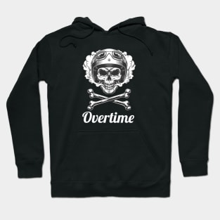 Overtime / Vintage Skull Style Hoodie